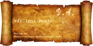 Völgyi Anett névjegykártya